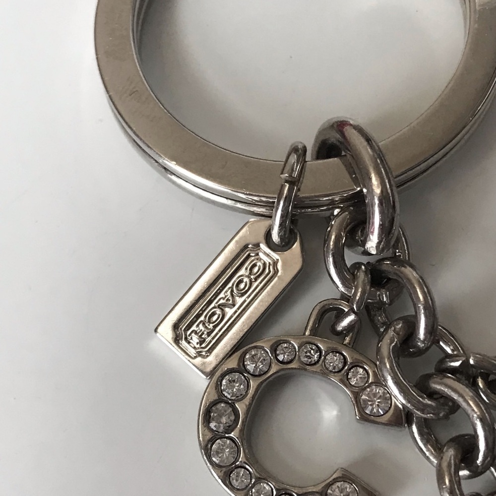 Coach Silver Crystal 'COACH' Letter Keychain - Picture 9 of 10